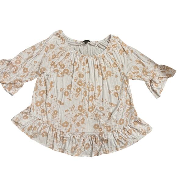 Style & Co. Boho Peasant Top - XL - White & Beige - Picture 2 of 3